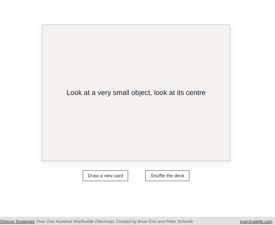 Oblique Strategies